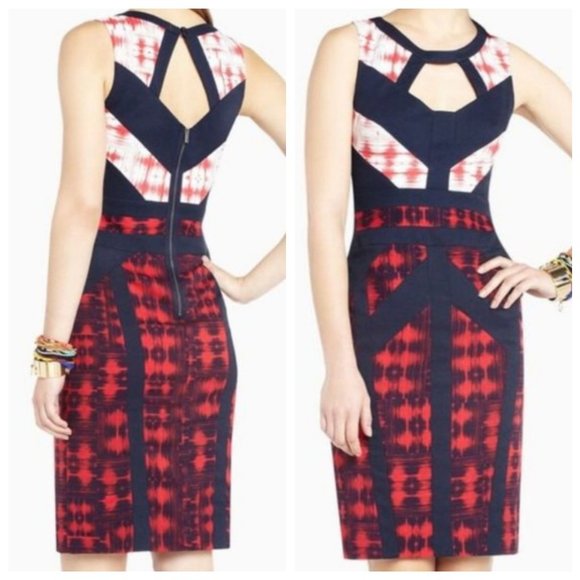 BCBGMaxAzria Dresses & Skirts - BCBG MAXAZRIA Averie Sleeveless Dress Blue Red NWOT SZ 4